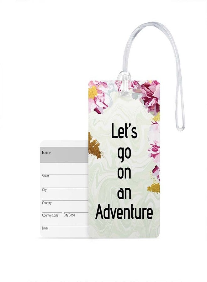 100yellow® Let’S Go On an Adventure Luggage Tags, Bag Tag Travel Id Labels Tag for Baggage Suitcases Bags with Silicon- Ideal for Travel - Image 1